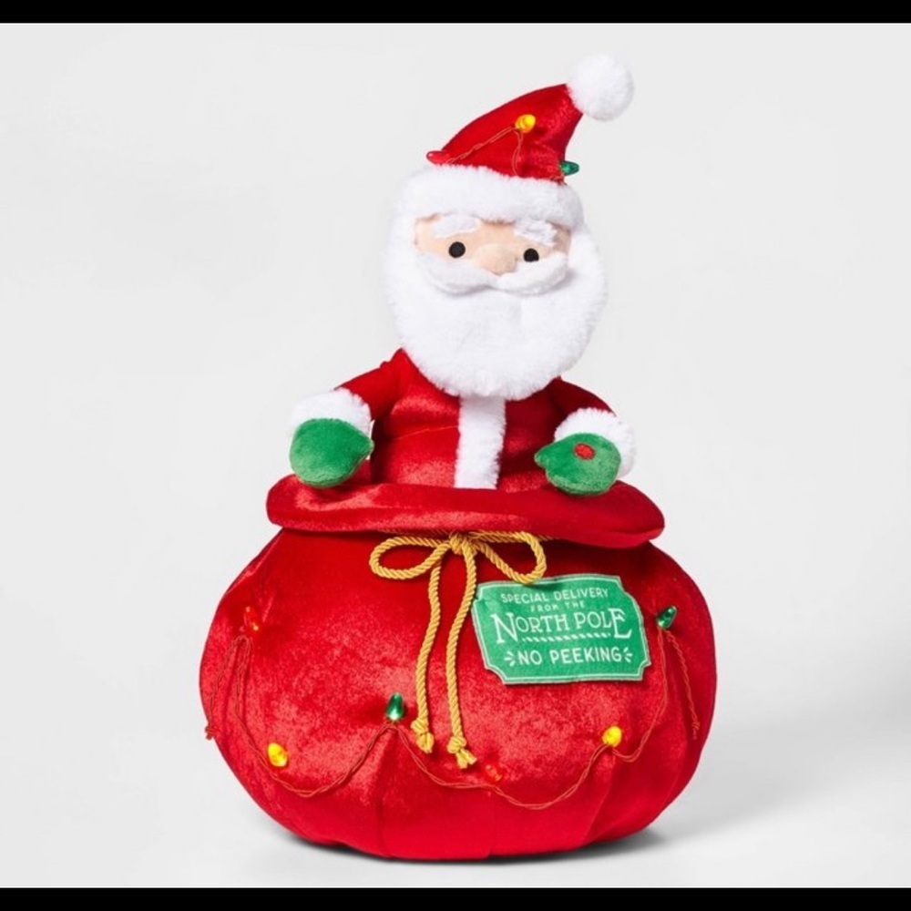 NWT dancing Santa Claus Christmas song silent night red white light up Christmas
